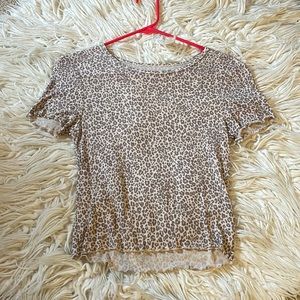American Eagle Soft and Sexy Rib Tee in Leopard.